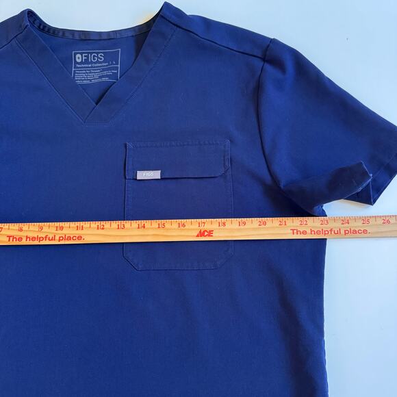 Figs Navy Blue Scrub Top Bundle of 3 Navy Size XL M22SW1020 Tab Pocket Shirt EUC - Picture 5 of 11